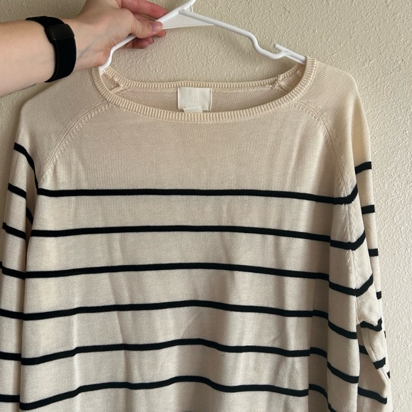 H&M Cream Sweater with Black Stripes - Picture 2 of 4